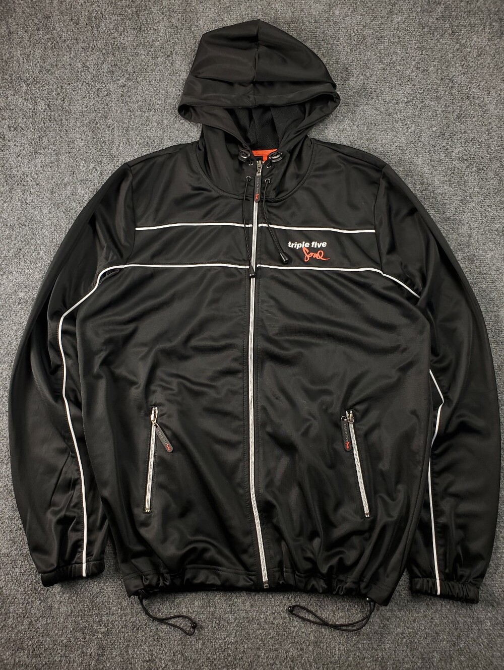 Triple Five Soul Y2K Track Jacket XL Hooded Zip Up Vintage Hip Hop Streetwear